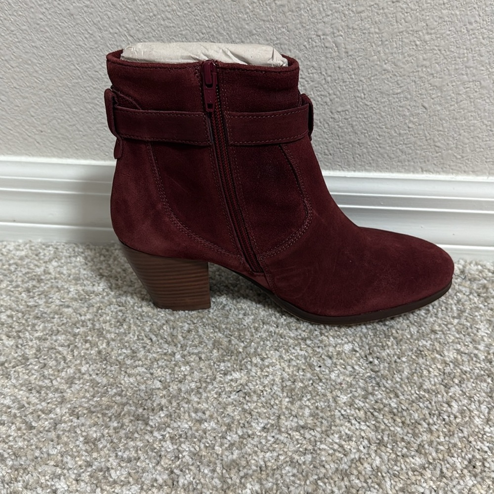 Diba Suede Sleek Ankle Bootie in Burgundy - Picture 3 of 8
